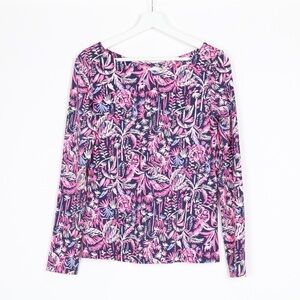 Lilly Pulitzer Tristan Long Sleeve Top In Bright Navy Swing of Things